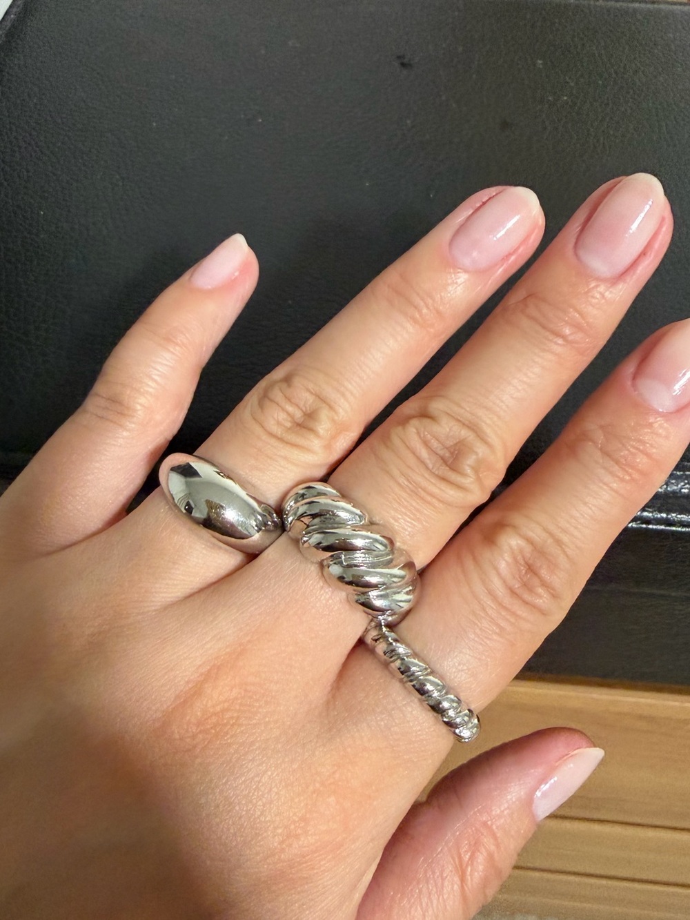 Pavoi Silver size 6 rings set